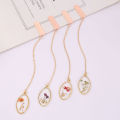 Sweet Journal 1PCS Elliptical Embossed Series Flower Metal Bookmark for Book Holder Bookmark Share Book Markers Tab Decoration. 
