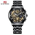 Vava Voom brand fashionable business waterproof stainless steel, imitation quartz men's watch. 