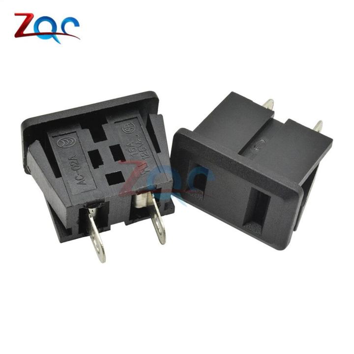 AC-02A 2 PIN US Plug Panel Mount US Outlet Power Socket Male Power Cord Inlet AC Power Socket Receptacle Connector 15A 125V