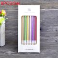 1Set Long Thin Cake Candles Metallic Birthday Candles Long Thin Candles In Holders for Birthday Wedding Party Cake Decorations. 