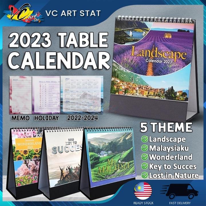 VC Art 2023 Public Holiday With Lunar / Islamic Date / Horse Desk Calendar Kalendar Meja Planner Table