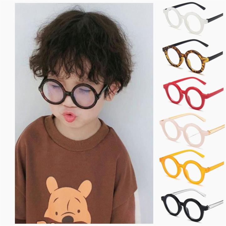 Retro Anti-blue Light Glasses Frame Children's Round Glasses For Kids Student Eyeglasses Child Boys Girls Goggle Cute Orange