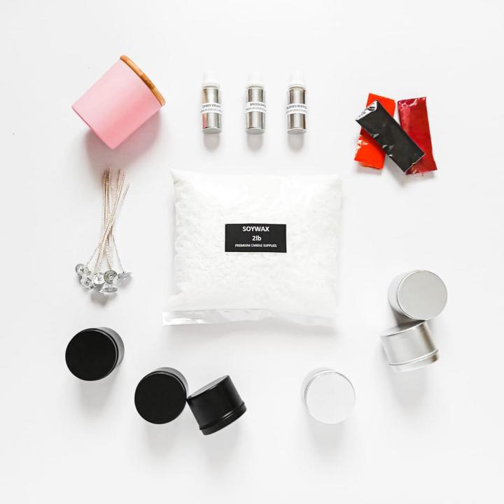 PREMIUM CANDLE MAKING KIT - SOY WAX CANDLE KIT - DIY CANDLE.MAKING WITH FRAGRANCE OILS