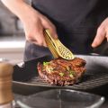 Techmanistan Mini Stainless Steel Frying Oil Straining Tong, Salad Tong, Sugar Tongs Ice-Cube Picker Coffee Tea Food Serving Tong, Metal Mesh 28 Holes Flat Head Bread Tong. 