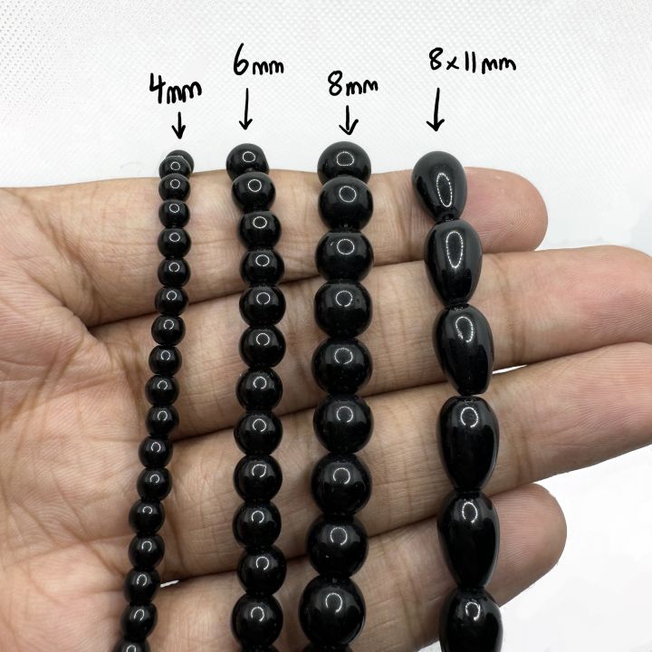 Black Glass Beads Black Marble Beads for Jewellery Making 4mm 6mm 8mm 8x11mm Imported Wholesale DIY Bracelet, Necklace & DIY Accessory Supplies