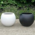 Large Round Fiberglass Decorative Planters 14 Inch Diameter Indoor-Outdoor Pots. 