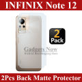 Infinix Note 12 Matte Back Protector Carbon Soft Skin Sheet For Infinix Note 12 - 2Pcs. 