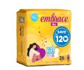 Embrace Sensitives Maxi Thick Sanitary Pads Extra Long Trio Pack 26 Pads. 