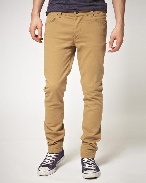 Khaki%20Cotton%20Men's%20Chino%20Slim%20Fit%20-%20Image%203