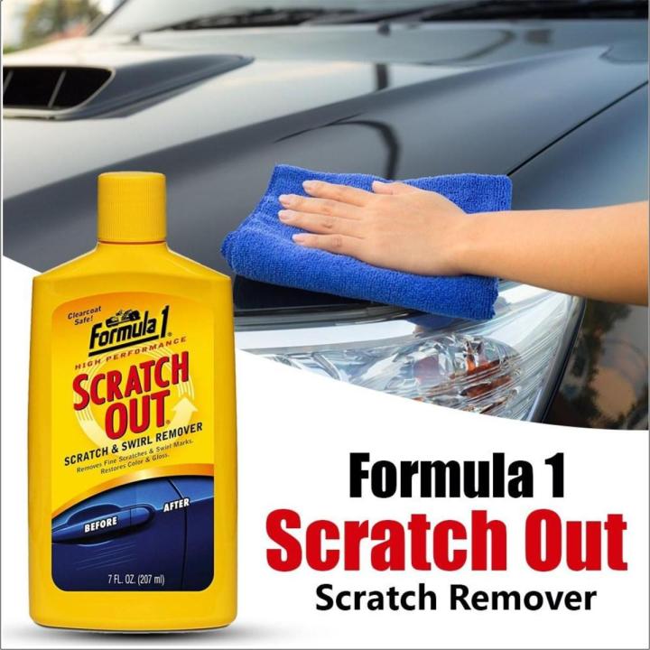 Formula 1 Scratch Out Car Wax Polish Liquid (7 oz) - Car Scratch Remover for All Auto Paint Finishes - Polishing Compound for Moderate Scratches, Bird Droppings, Tree Sap & Swirl Remover