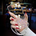 COROGI for OPPO A3s Back Cover with Crystal Wrist Strap Luxury 3D Diamond Butterfly Shiny Starry Sequins Girls Case Clear Soft Silicone Protective Phone Cases. 