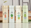 Cactus 400ml Glass Water Bottle - Insulated for Ultimate Freshness - Perfect for School, Gym, and Office Use - Durable Glass/Plastic Hybrid Construction - Leakproof Design - Stay Hydrated in Style BPA Free and Reusable Water Bottles. 
