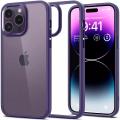 Clear Case with Deep Purple Border for iPhone 14 Pro. 