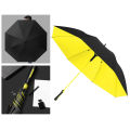 Long Handle Folding Waterproof Full Fiber Straight Golf Umbrella thickened color matching Handle High-End Business Umbrella - Yellow & Black. 