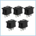 Pack of 5 - 2 Way 3 pin Rocker Switch Button 250v 6A - SPDT ON/OFF/ON Switch For Electronic Circuit, DIYs, Projects. 