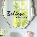 WallsArt Store Believe in Yourself Quote Mirror Decal, Inspirational Quotes Stickers Positive Wall Sayings Motivational Wall Words Peel and Stick Letters Decor for Bedroom, Classroom, Office Gifts. 