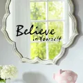 WallsArt Store Believe in Yourself Quote Mirror Decal, Inspirational Quotes Stickers Positive Wall Sayings Motivational Wall Words Peel and Stick Letters Decor for Bedroom, Classroom, Office Gifts. 