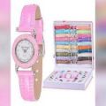 Watch Gift Set In Box For Girls - 6 Dial & Strap. 
