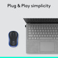 Logitech M185 Wireless Mouse (Blue) with USB Mini Receiver, Compatible with PC, Mac, Laptop. 