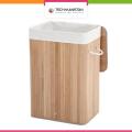 Techmanistan Bamboo Foldable Laundry Hamper With Lid With Removable Washable Lining, Laundry Hamper, Laundry Basket, Bamboo Hamper, Bamboo Basket. 