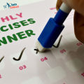 Planner for Monthly Exercises For Girls A4 Size Laminate with board marker Organize Your GYM Schedule. 