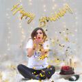 Birthday Decoration Items Kit- 10Pcs Bday Banner Confetti Balloon with Led Light for Kids, Husband Girls, Boys Bday Decorations Items with Fairy Lights. 