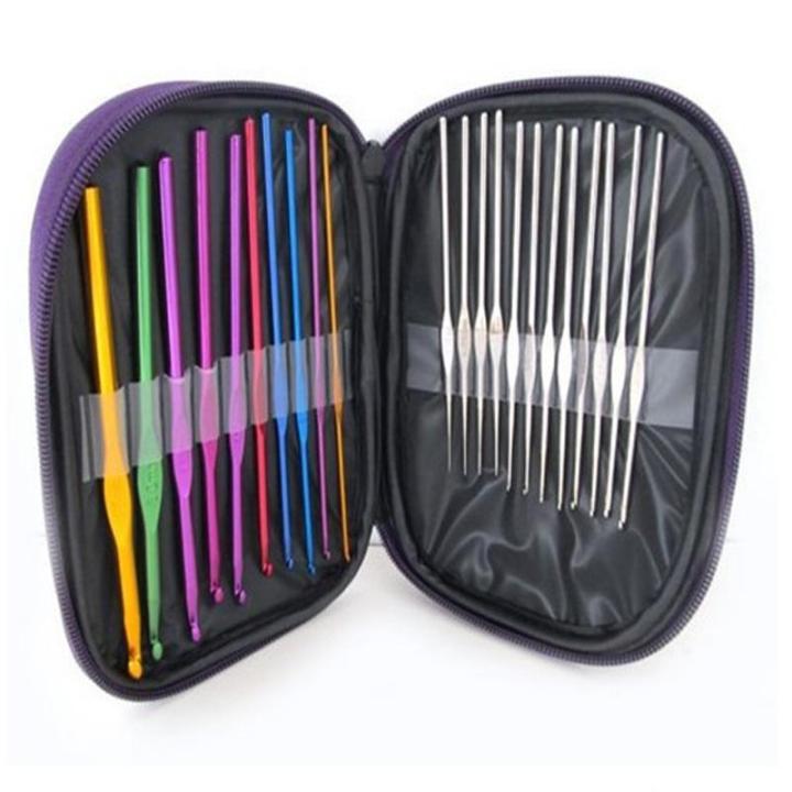 22pcs%20Multicolour%20Aluminum%20Crochet%20Hook%20Knitting%20Needle%20Set%20Weave%20Craft%20Yarn%20-%20Image%204