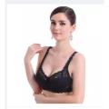 Black Underwire Full Coverage Lace Sheer Bra for Women / embroidered  Net bras. 