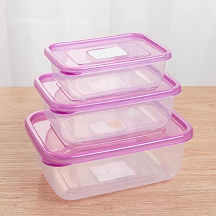 3 Pcs Round Plastic Bowls Set Food Container Freeze Microwave Oven Safe Air Tight Lid||high quality  box ||kitchen bowl set plastic||Food Storage Container Boxes