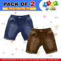 Unique Venue - Pack of 2 & 3 - Stylish Jeans Shorts For Kids ( Unisex ). 