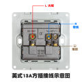 Hong Kong version British standard British standard 13a square foot with USB socket British plug British electrical switch socket panel. 