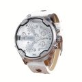 CAGARNY Men's Watch, Classic Casual Large Dial Dual Time Zone Date Quartz Watch, Ideal choice for Gifts. 