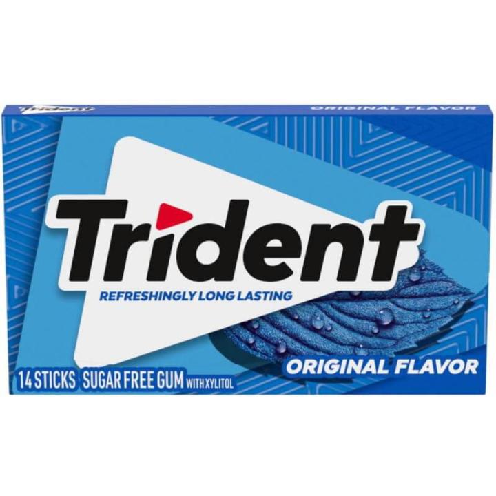 Trident Bubble Gum, Original, Sugar Free Gum, 14 Sticks​