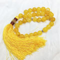 Yellow Color Aqeeq Stone Tasbeeh 33 Beads  (Size 12MM) - Fancy Men and women Choice Color Tasbih (Agates) muslim Agate zikr prayer Tasbeeh - handmade Rosary 12mm tasbi counter Stress Relaxation. 
