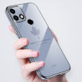 For Infinix Hot 10i Back Cover Luxury 6D Plating Maple Leaf Side Pattern Soft Silicone Square Mobile Phone Case. 