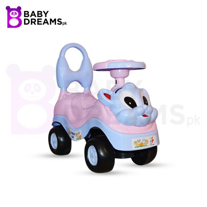 Little Star Jungle Cat Kids Push Car For Toddlers, Led Light Horn & Music Cat Cartoon Character Ride On Car 4 Wheels Buggy for Children Outdoor Indoor Ride For Baby Boy & Girl Toys