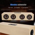 Four Retro Wireless Speaker,12W S6 Wooden Sound TV Portable Speaker Support Plugin Card/FM/Receiving Voice Prompts,for Home,Outdoor,Travel (Log Wood Grain (English Version)). 