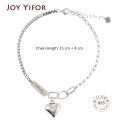 925 Sterling Silver LOVE Heart Pendant Bracelet For Women Trendy Thai Silver English Letter Tag Party Jewelry Gifts. 