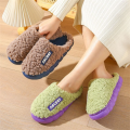 Women Slippers Winter Warm Slippers Indoor Floor Slides Plush High Heels Slippers Cotton Shoes. 