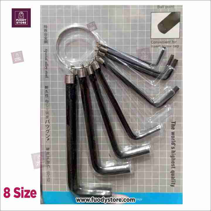 Mini Hex keys set | Portable Wrench Keychain Set – 8-Piece Alloy Steel ...