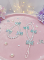Colorful Flower Beaded Mobile Phone Charm Strap Chain Lanyard Women Girl Jewelry Phone Holder Beads Pendant Cherry - Mobile Charm. 