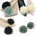 2pcs Flower Bride High Heel Shoe Decorations Clip Shiny Clips Charm Buckle Bow Ribbon Clamp. 