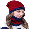 ORIGINAL SONG TING Winter Knitting Skull Cap and Neck Scarf Wool Warm - Winter Beanie Hat Cap Neck Warmer Scarf Set Fleece Lined Skull Cap and Scarf Unisex Hat & Scarf Set Stylish Knit Skull Cap for Men & Women. 