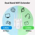 Wifi Range Extender By J00WIN JW-WR758AC 1200Mbps High Speed 2.4G&5.8G Dual Band Wireless Extender Use 4*3 dBi Antennas Long Signal. 