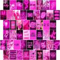 pink Theme Aesthetic photo cards of your choice 21 Cards 4x6'' For Wall Decorate. 