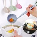 Spoon Soup - 2 In 1 Long Handle Soup Spoon Home Strainer Cooking Colander Scoop Plastic Ladle Tableware 1pcs. 