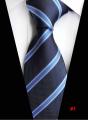 【ALLGOOD】Fashion Mens Striped Tie Classic 8cm Width Polyester Silk Gentleman Formal Necktie For Wedding Business Tie. 