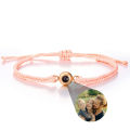 Wholesale New Projection Bracelets Stainless Circle Photo Bracelet Customized Colorful Woven Projection Bracelet Adjustable. 