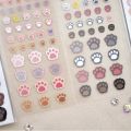 Korean Import Brand BONITO 2 in 1 Kawaii Cat Paw Paper Stickers Scrapbooking Diy Journal Sticker Sheet Aesthetic Deco Gift. 
