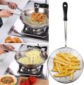 Stainless Steel Spider Strainer, Asian Wire Skimmer Ladle for Cooking Frying Food Pasta Spaghetti Noodle Hot Pot, Stay Cool Handle with Hook for Easy Storage. 